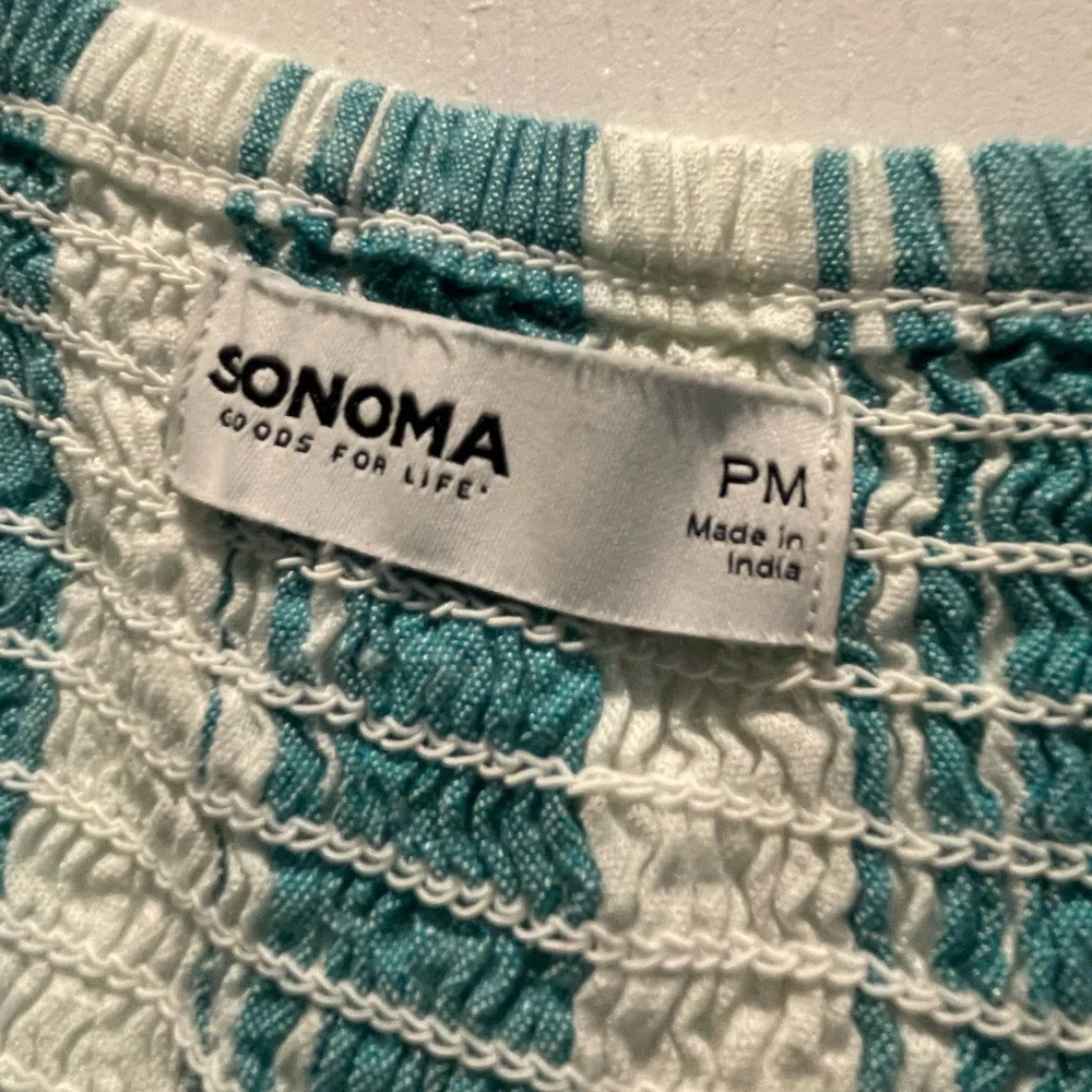 Sonoma Aqua and White Striped Midi Dress - Picture 4 of 5